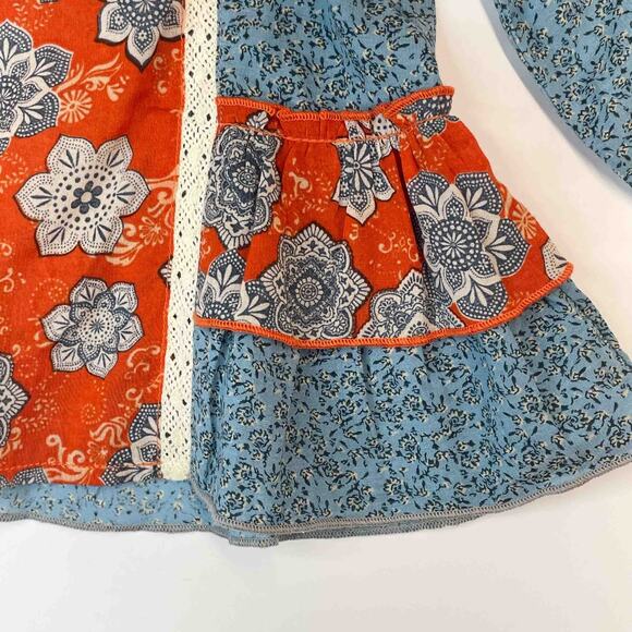 Mimi & Maggie Girls Blouse Top 4T Cottagecore Peplum Folk Victorian Old Money - Picture 3 of 6